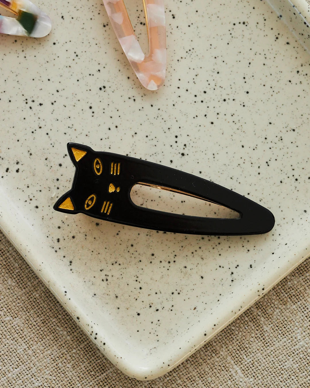barrettes cheveux chat noir