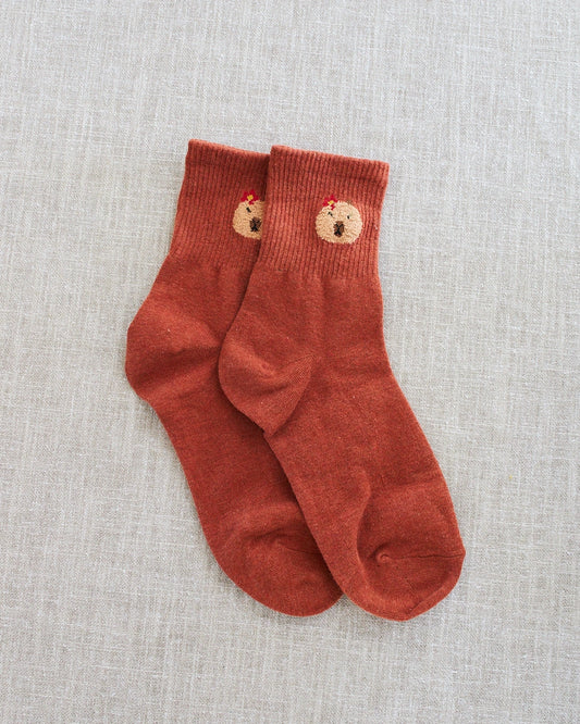 capybara chaussettes terracotta
