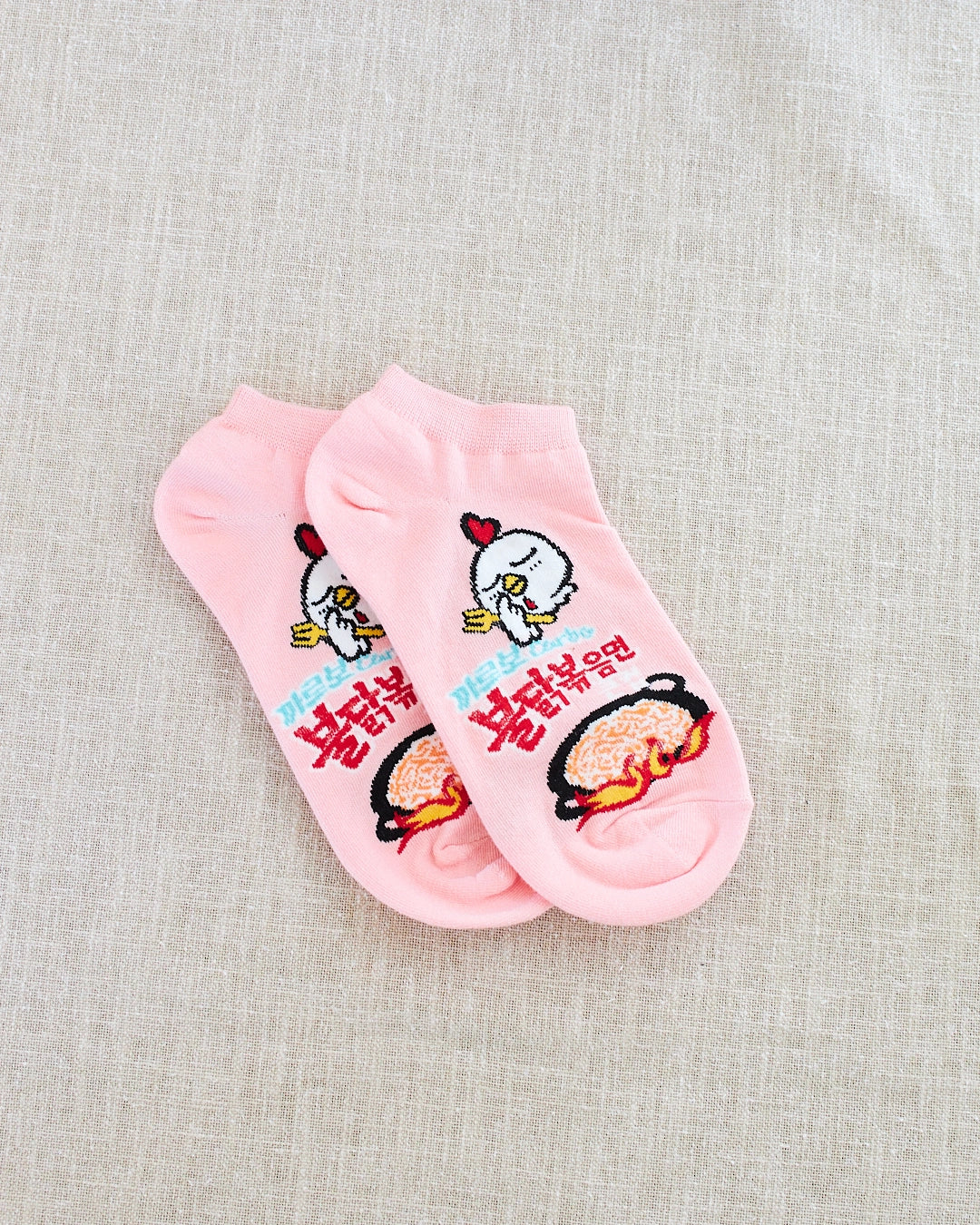 chaussettes courtes ramen rose