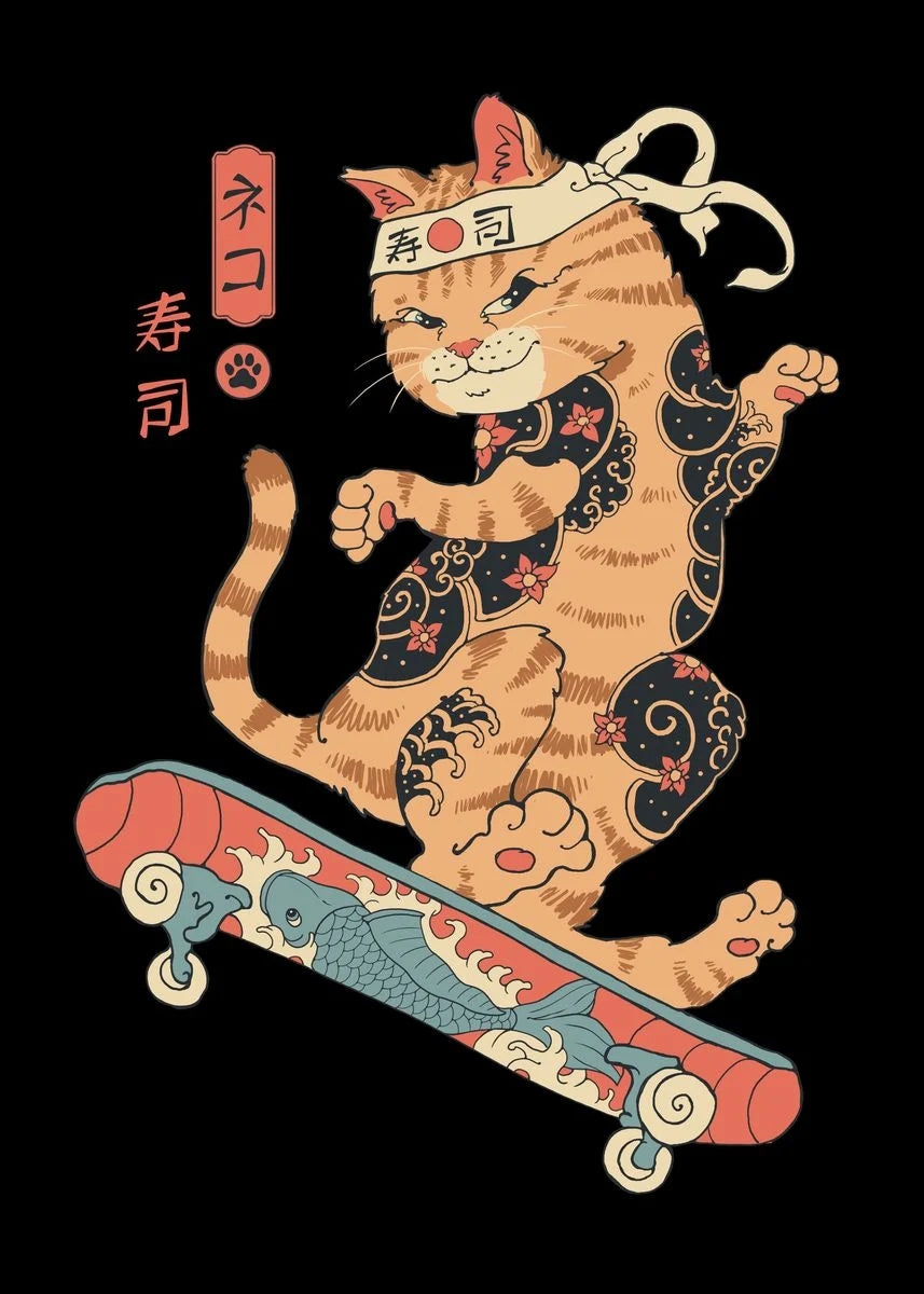 AFFICHE NEKO SKATE - SEOUL STATION