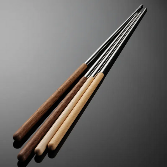 BAGUETTES DE CUISINE - BOIS FONCÉ ET INOX