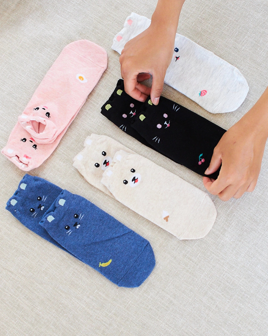 CHAUSSETTES SOURIS BEIGE