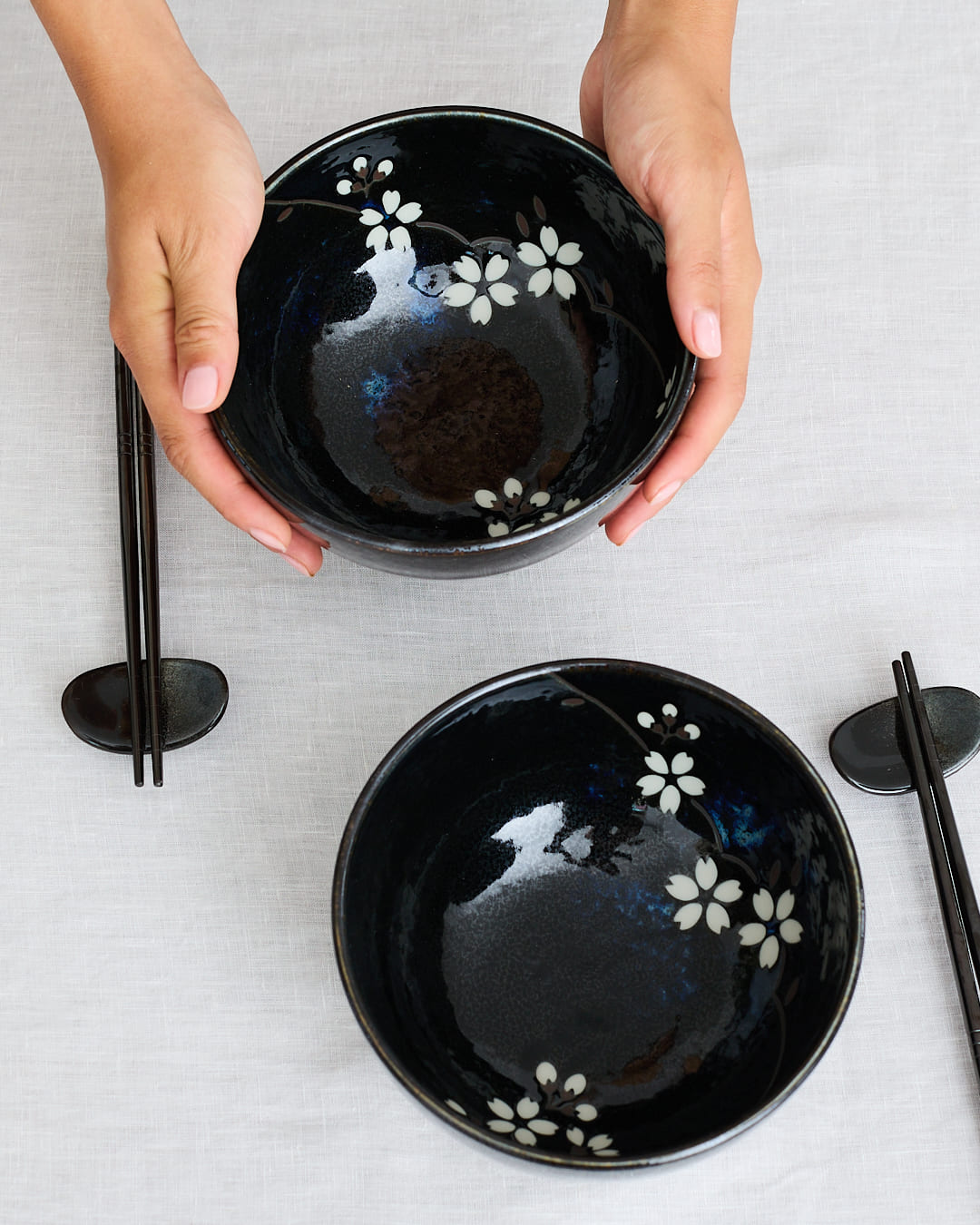 bol japonais fleur sombre