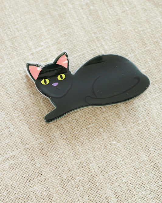 chat noir fin pince cheveux 