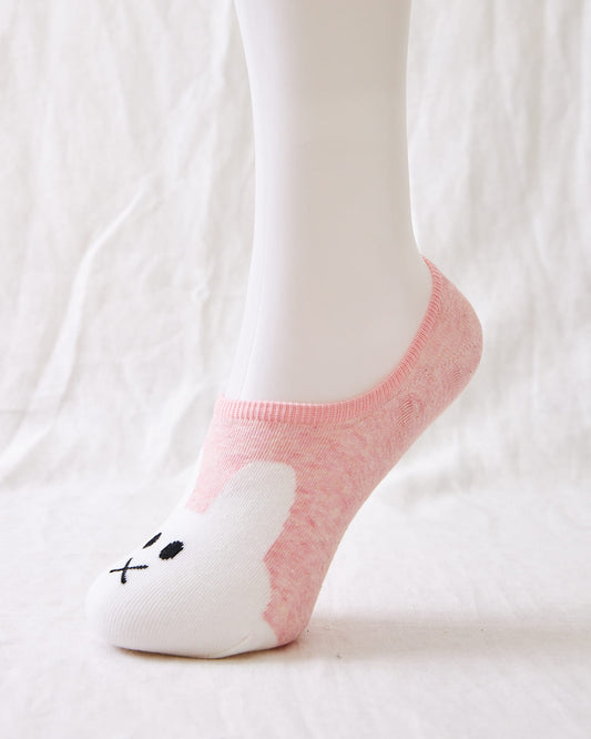 chaussettes courtes invisibles lapin rose
