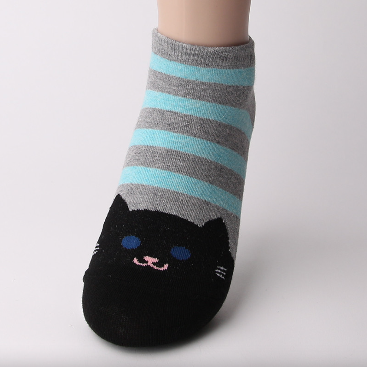 3 Paires Chaussettes Chat Avec Pompons | Chaussettes Drôles 3D En Coton - Cadeau Mignon Pour Halloween Et Noël
