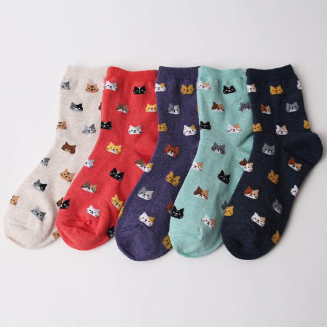 chaussettes hautes pour femme chat - seoul station