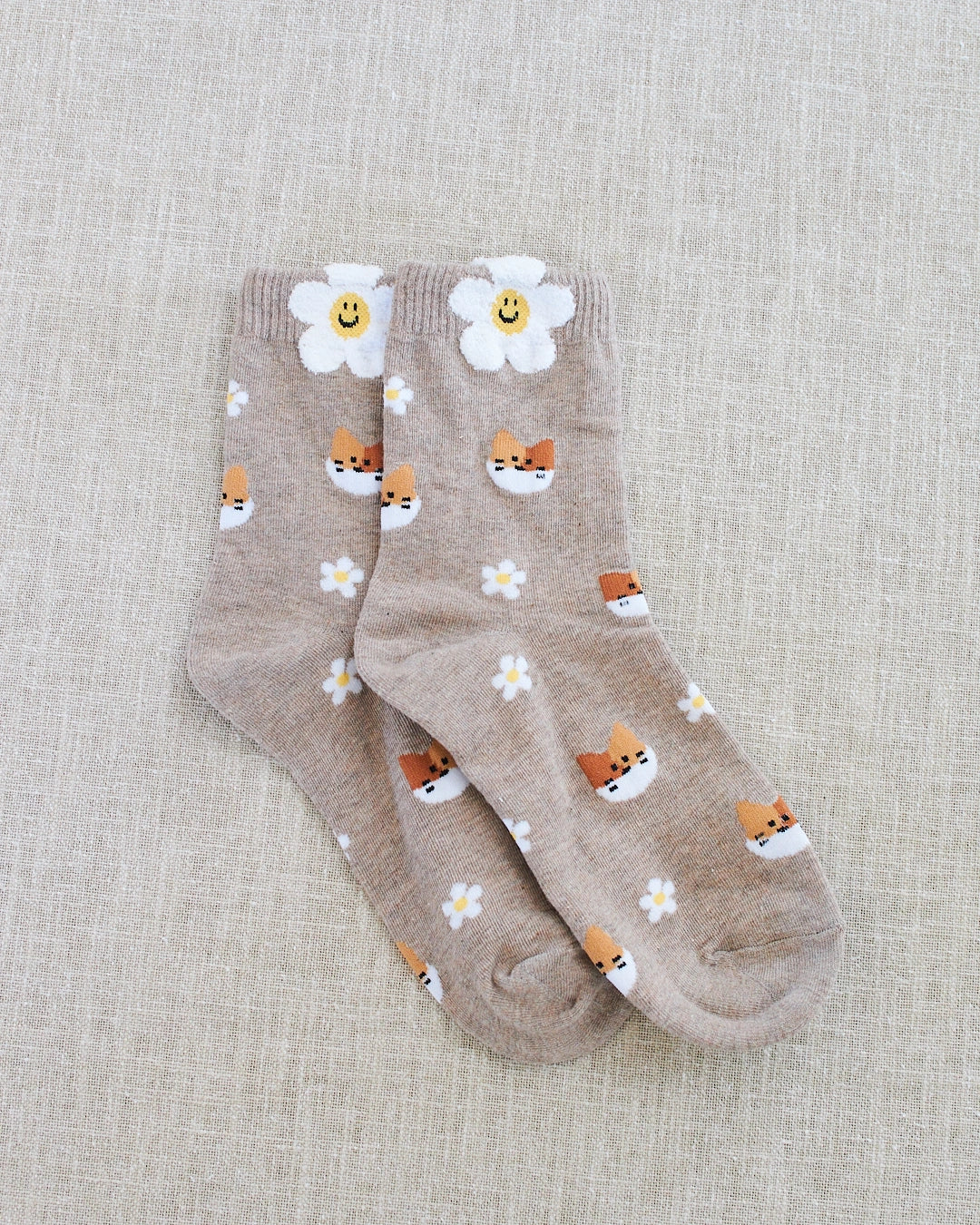 chaussettes chat marguerites