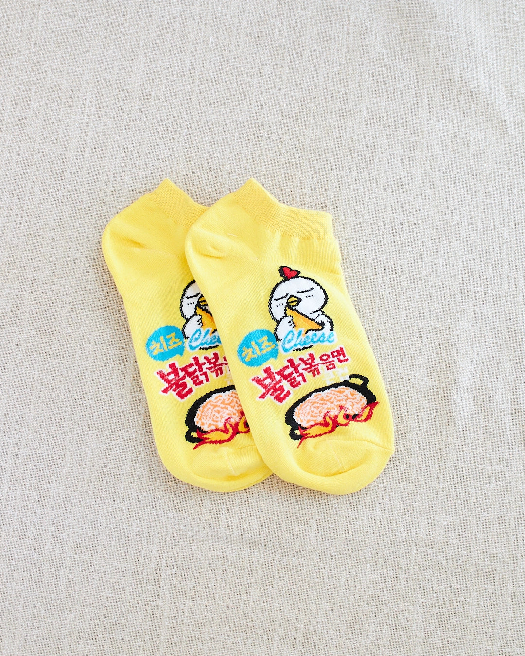 chaussettes courtes ramen jaune