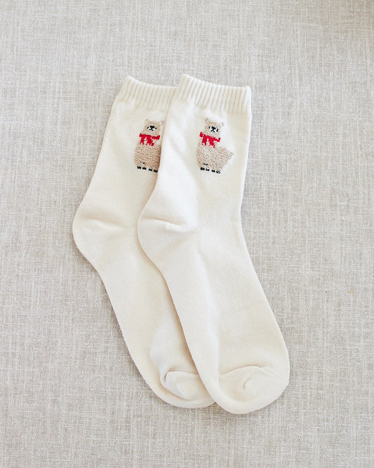 chaussettes lama blanc