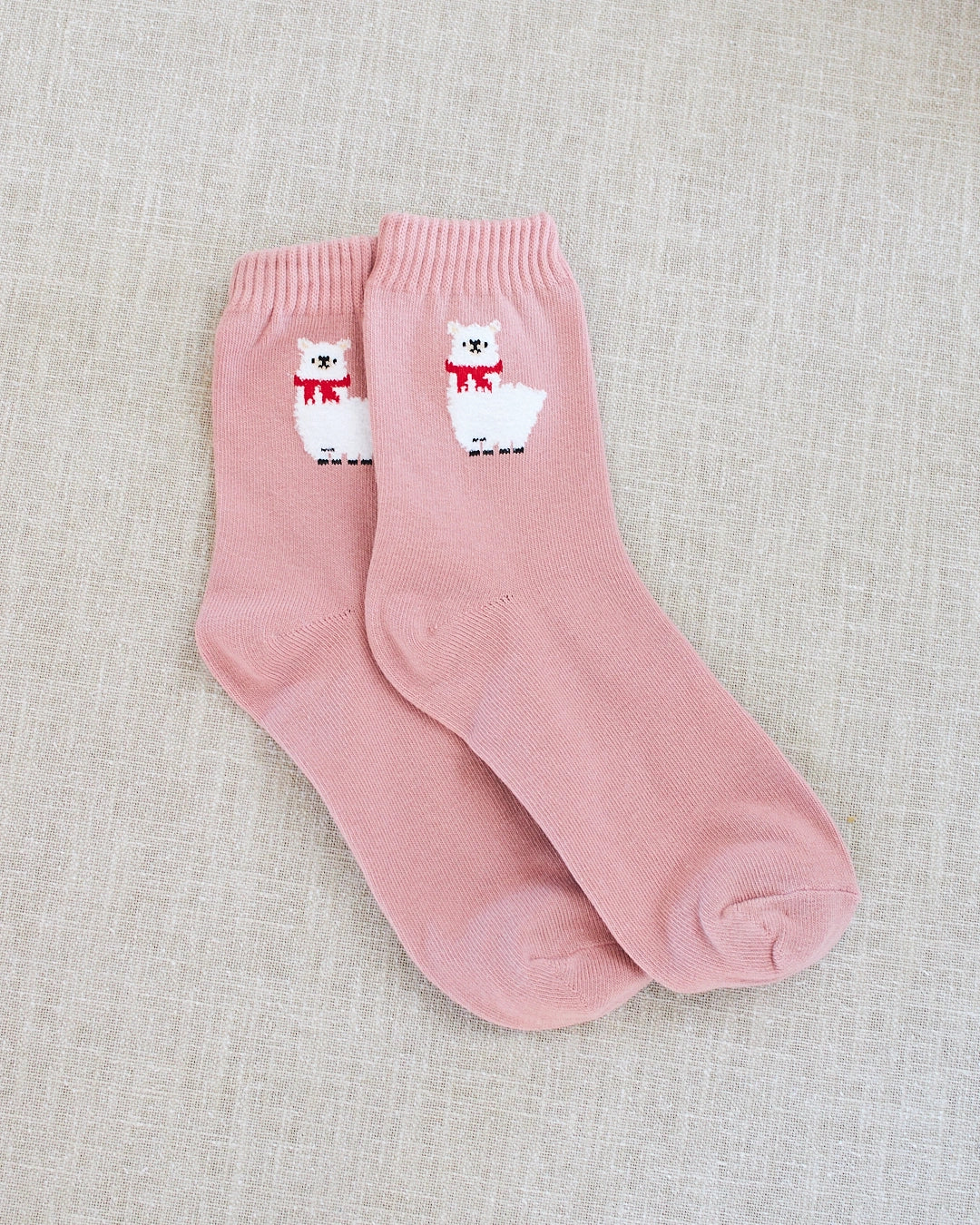 chaussettes lama rose