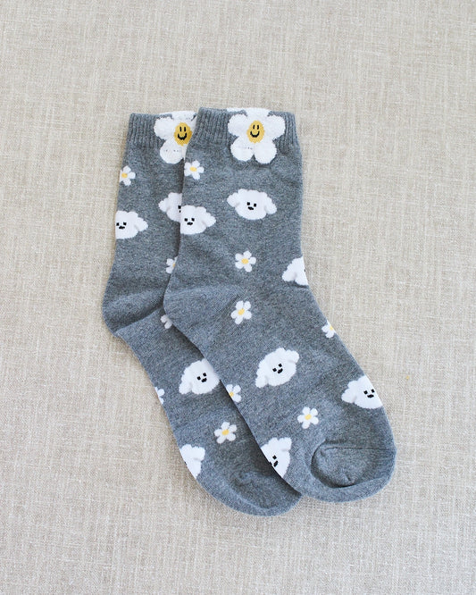 chaussettes mouton gris