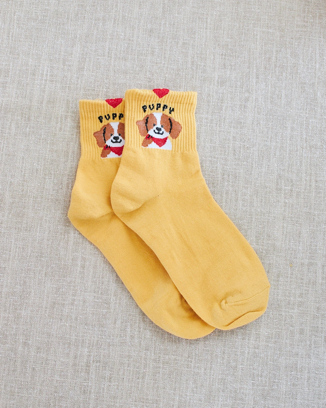 chaussettes puppy jaune
