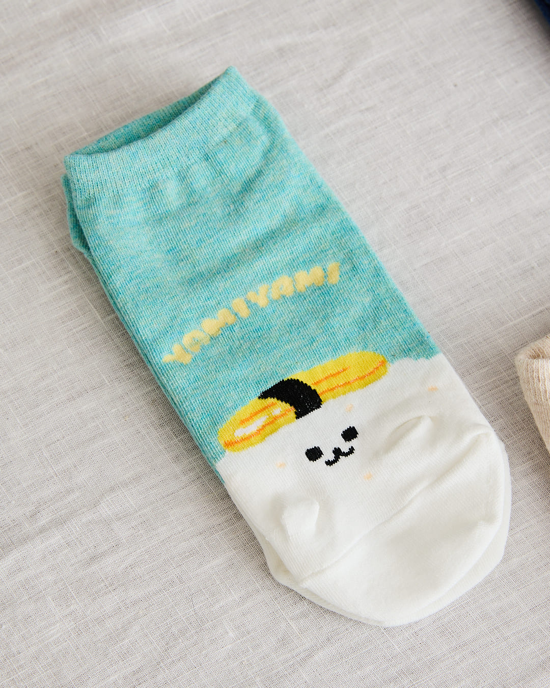 chaussettes sushi omelette