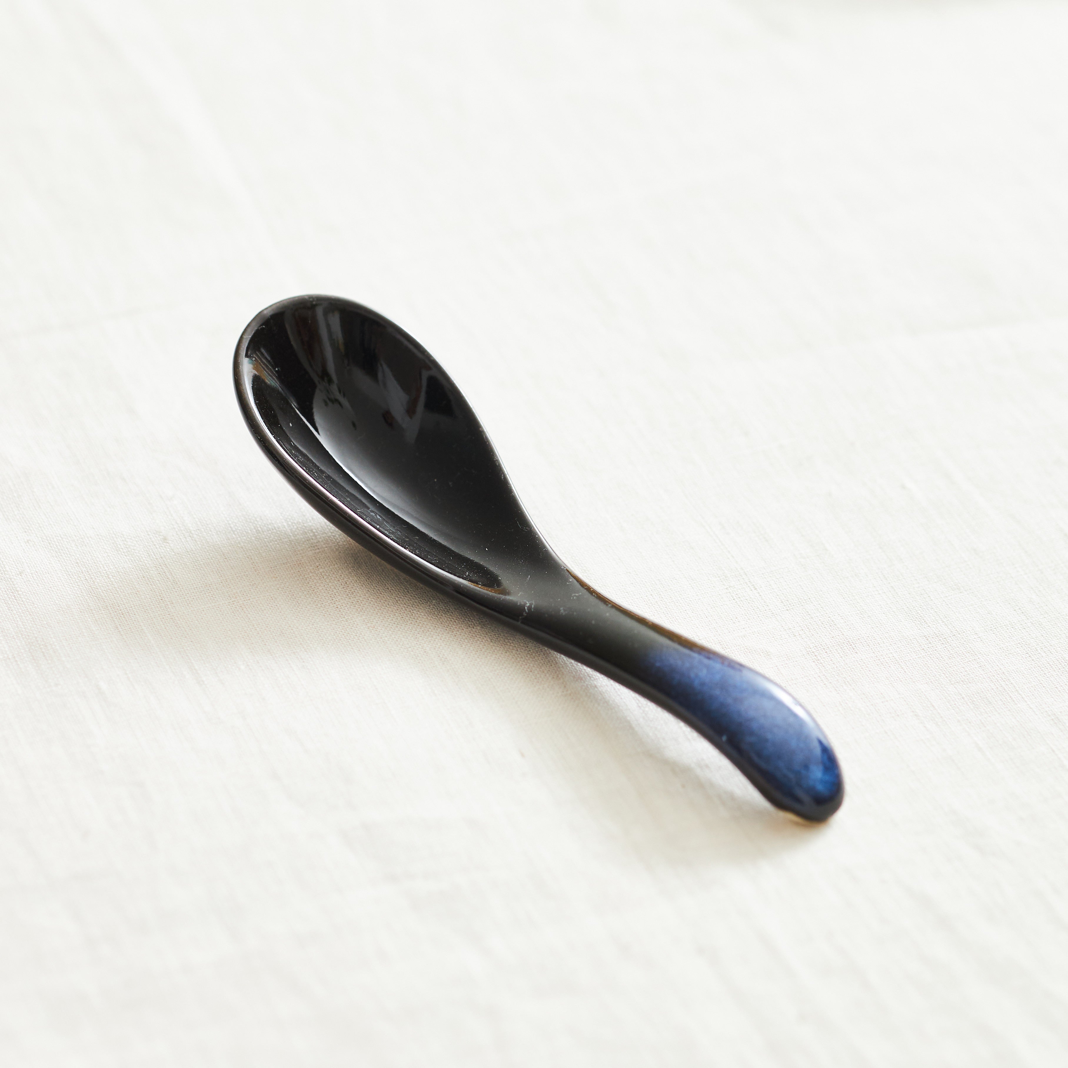 Lot De 5 Cuillères à Ramen Noires En Inox - Style Japonais, Longueur ~20.8 Cm, Design Classique, Pour Nouilles, Bouillons, Plats Asiatiques, Durable