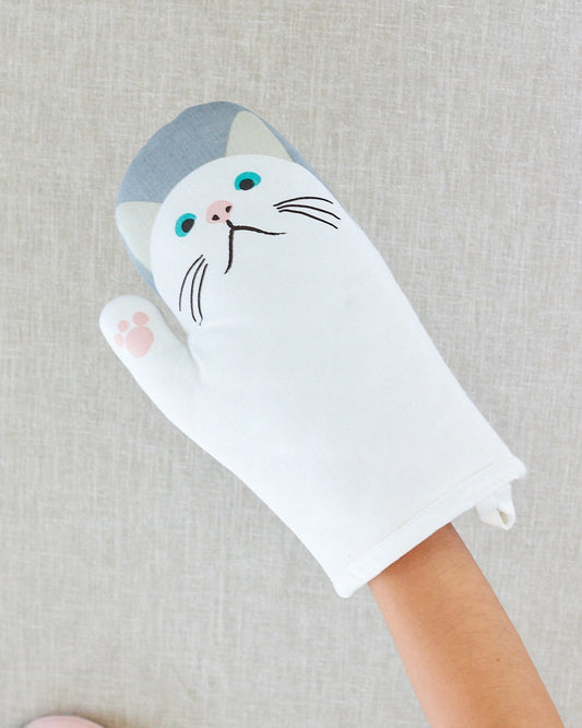 manique chat blanc